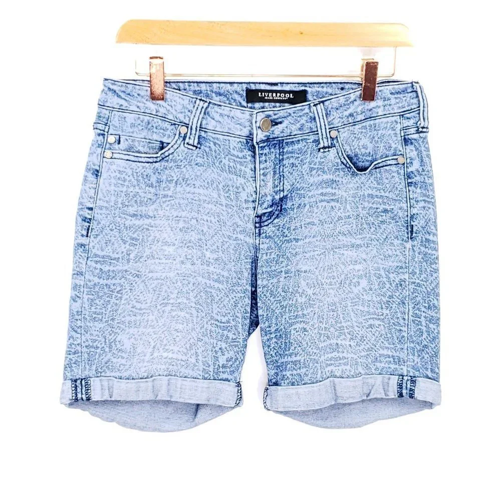 Liverpool short Bermuda jean shorts size 4 - Picture 1 of 5